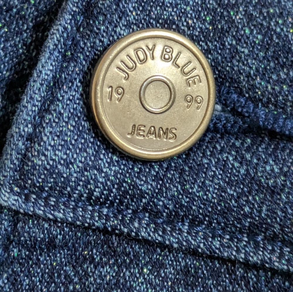Judy Blue Feeling Glamorous Sparkle Flare Jeans Vintage 90's Y2K Hippie Sz 9/29 - Picture 12 of 16